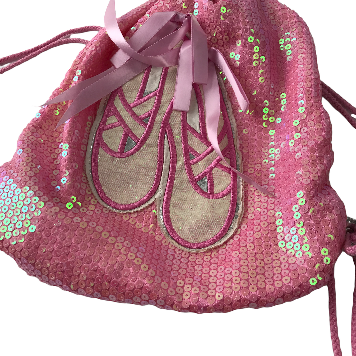 Pink Sequin Ballerina Shoes Gym Bag