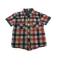 Matalan Red and Navy Check Short Sleeve Shirt Age 4