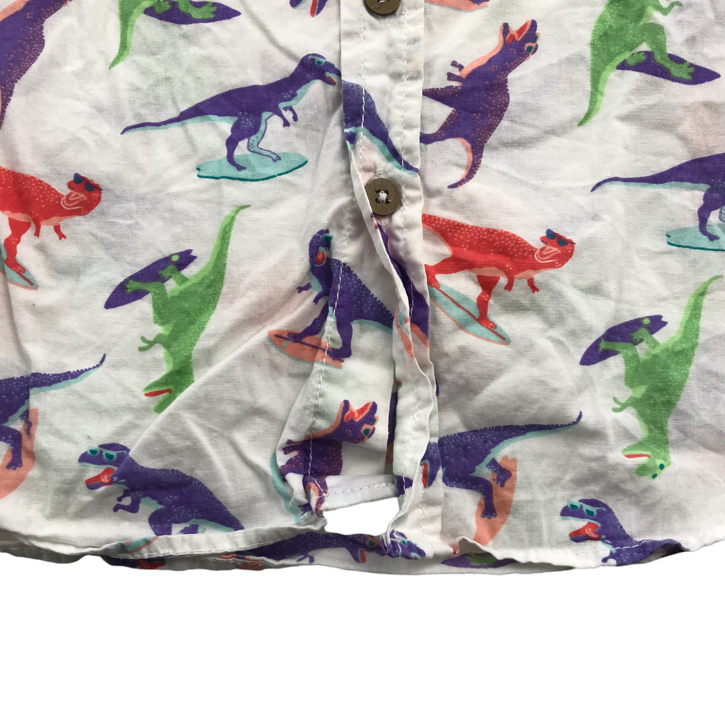 Tu White and colourful Dinosaur Short Sleeve Shirt Age 5