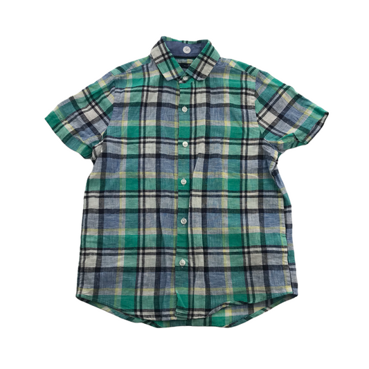 Next Green and Blue Checked Short Sleeve Shirt Age 6