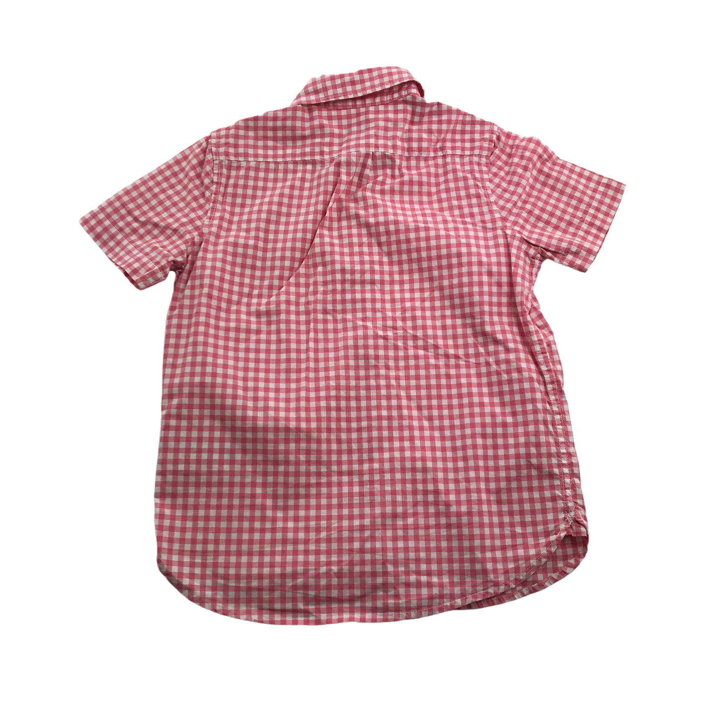 Gap Red and White Checked Short Sleeve Shirt Age 6