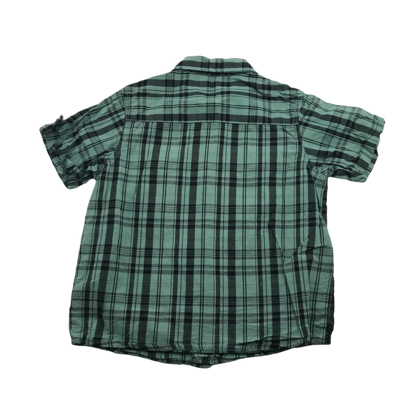 George Mint Green and Black Checked Short Sleeve Shirt Age 6