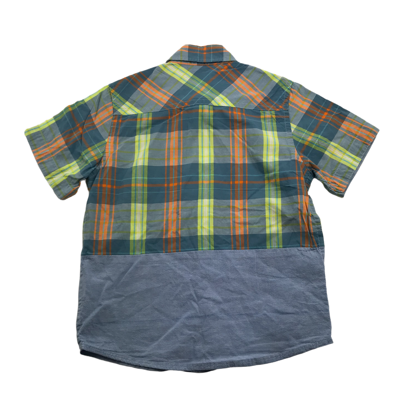 Silver Eight Checked Panel Short Sleeve Shirt Age 6