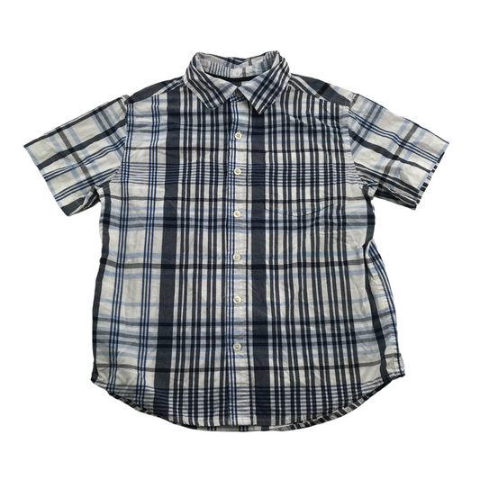 Cherokee Blue and White Checked Short Sleeve Shirt Age 8