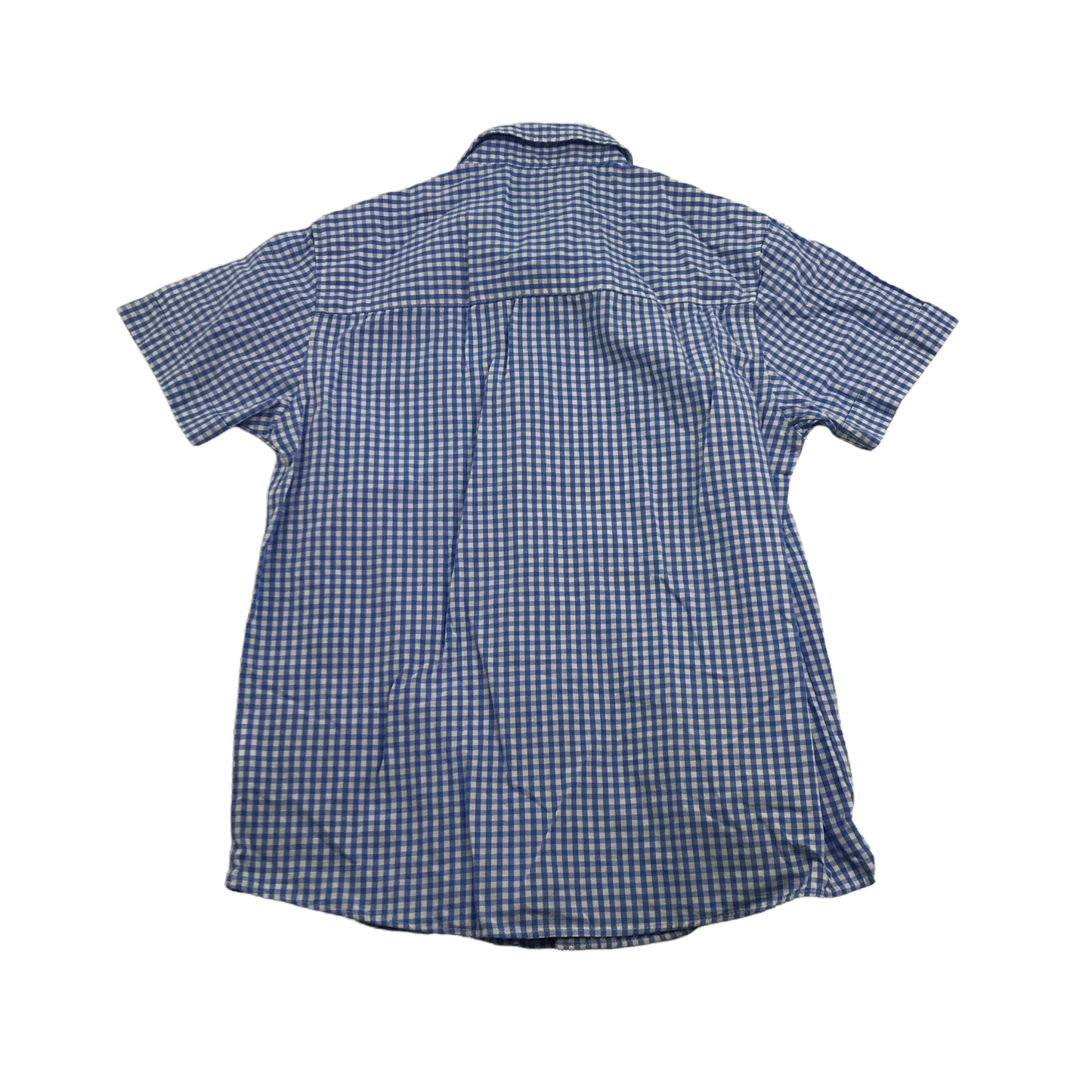 Primark Blue and White Checked Short Sleeve Shirt Age 8