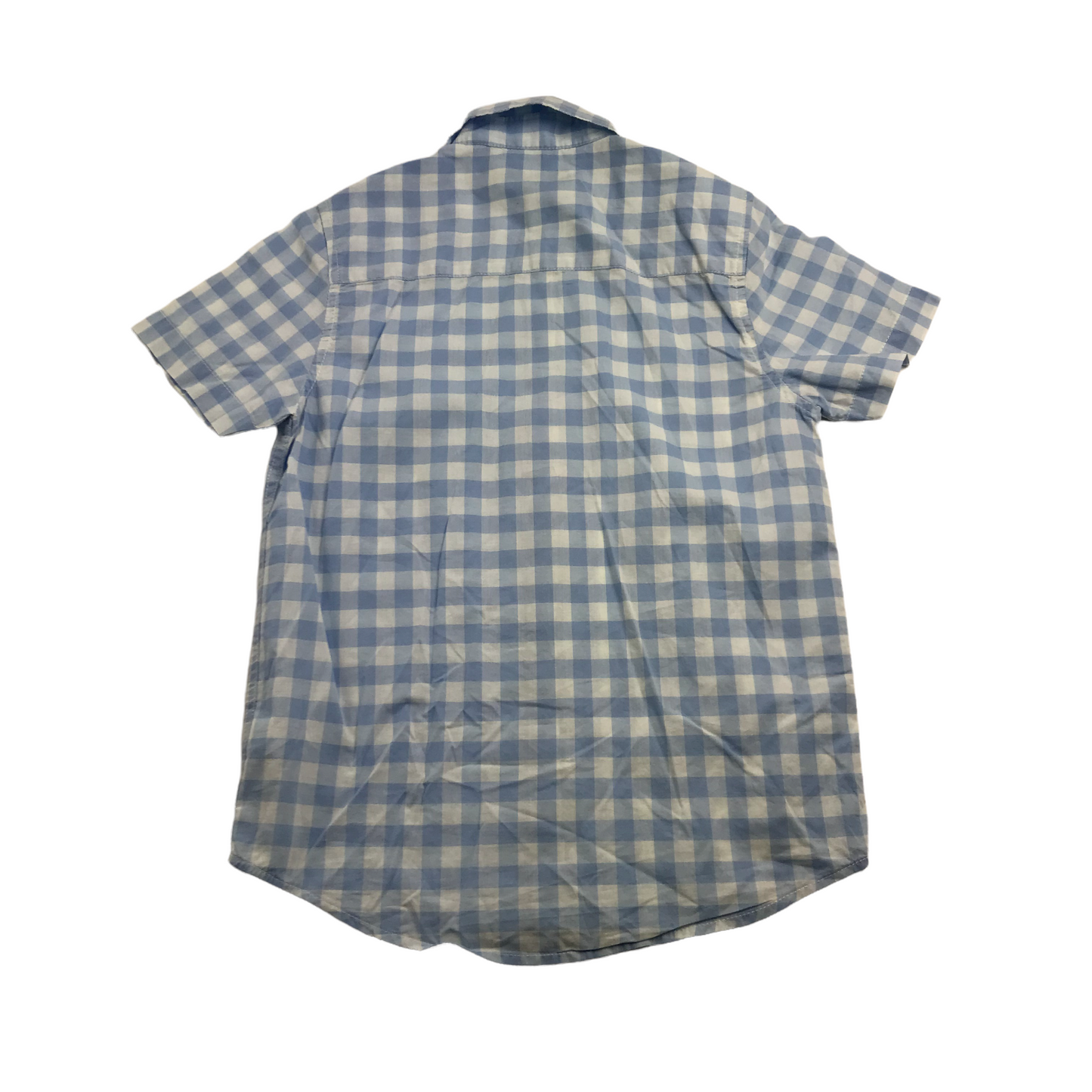 Next Light Blue and White Checked Short Sleeve Shirt Age 9