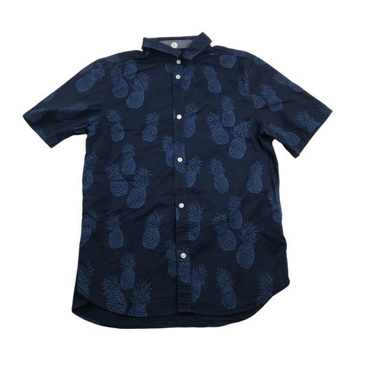 H&M Navy Blue Pineapple Short Sleeve Shirt Age 11