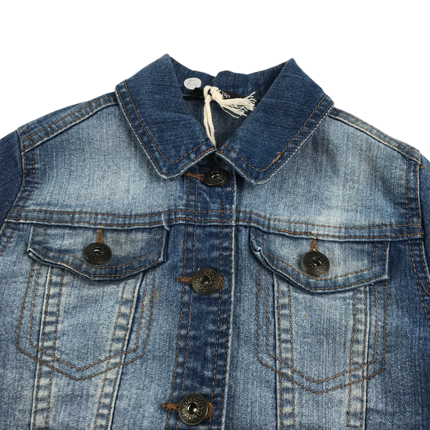 George Dark Faded Detailing Denim Jacket Age 5