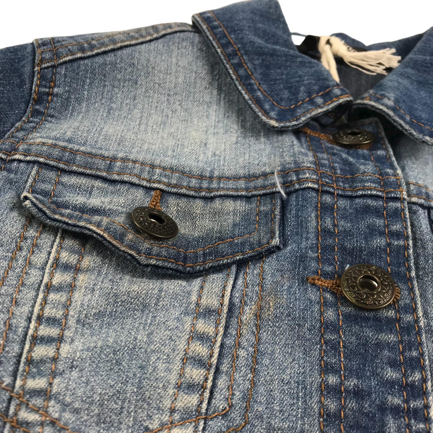 George Dark Faded Detailing Denim Jacket Age 5