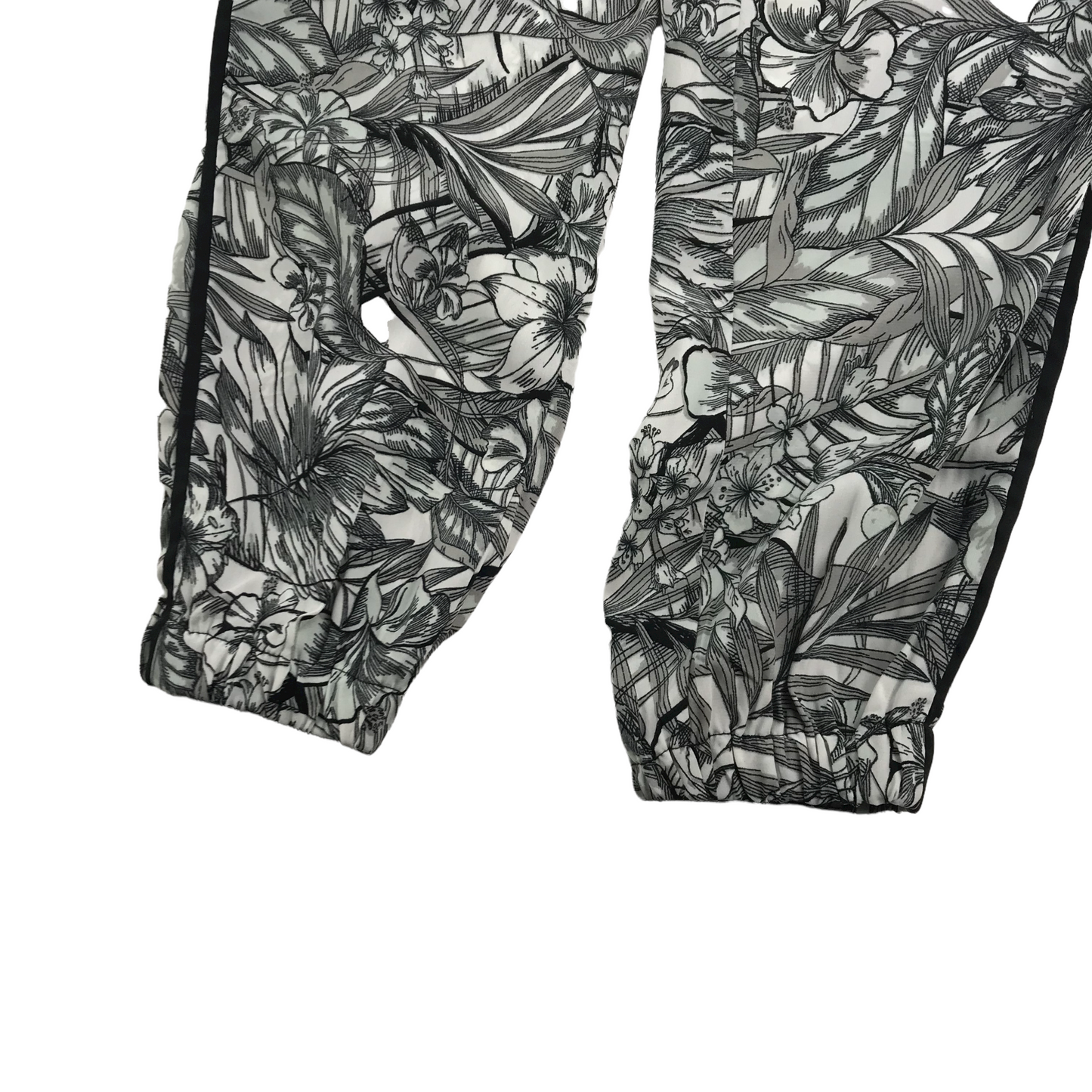 River Island Black and White Floral Summer Trousers Age 8