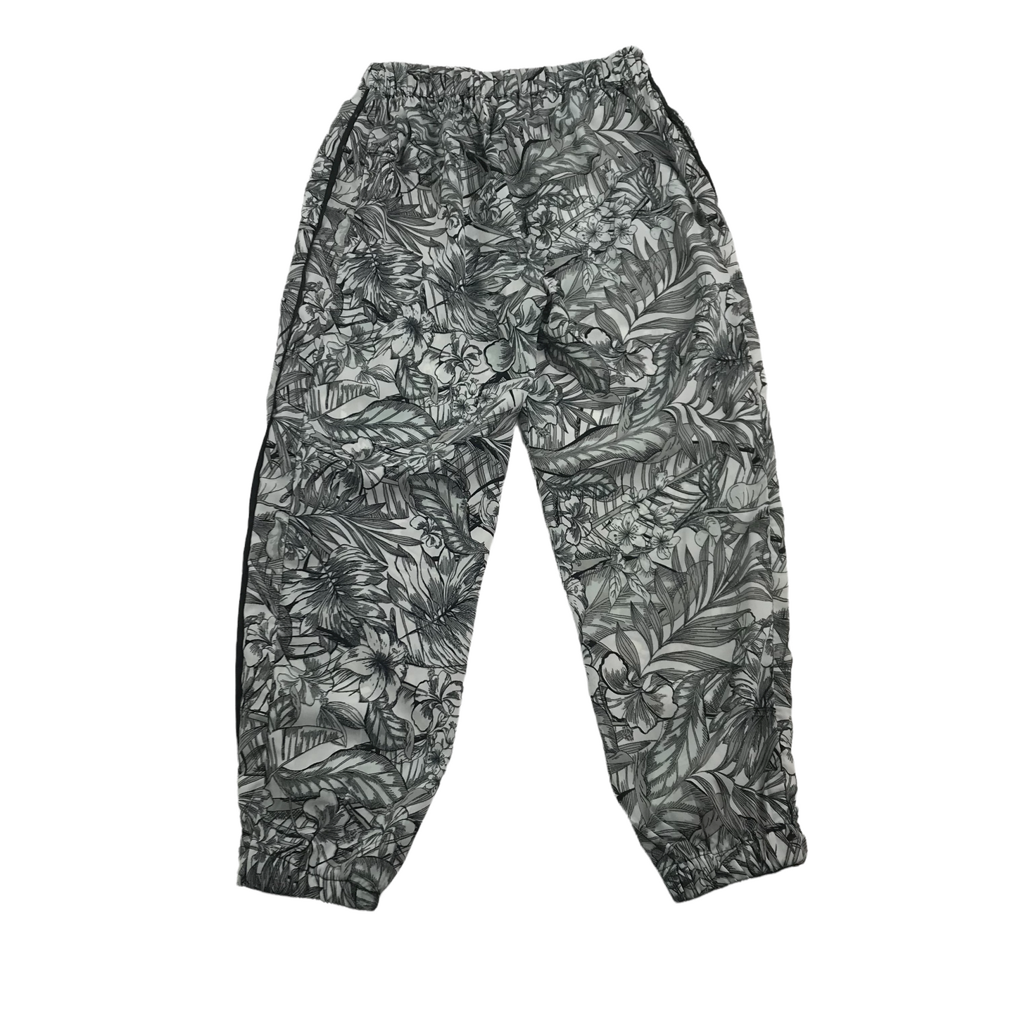 River Island Black and White Floral Summer Trousers Age 8