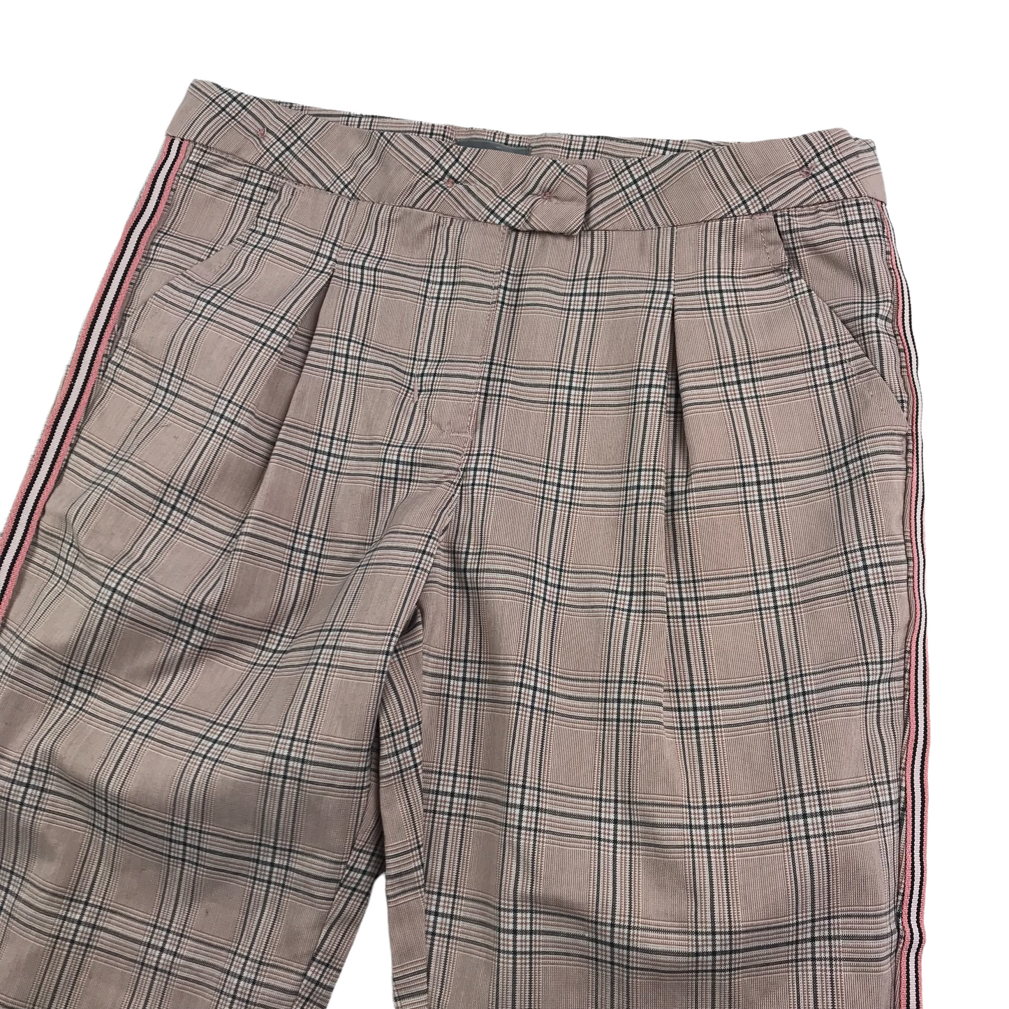 Next Light Pink Checked Summer Trousers Age 8