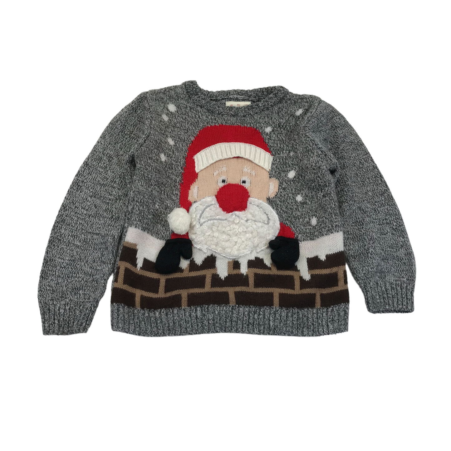 F&F Grey Santa Christmas Jumper Age 4