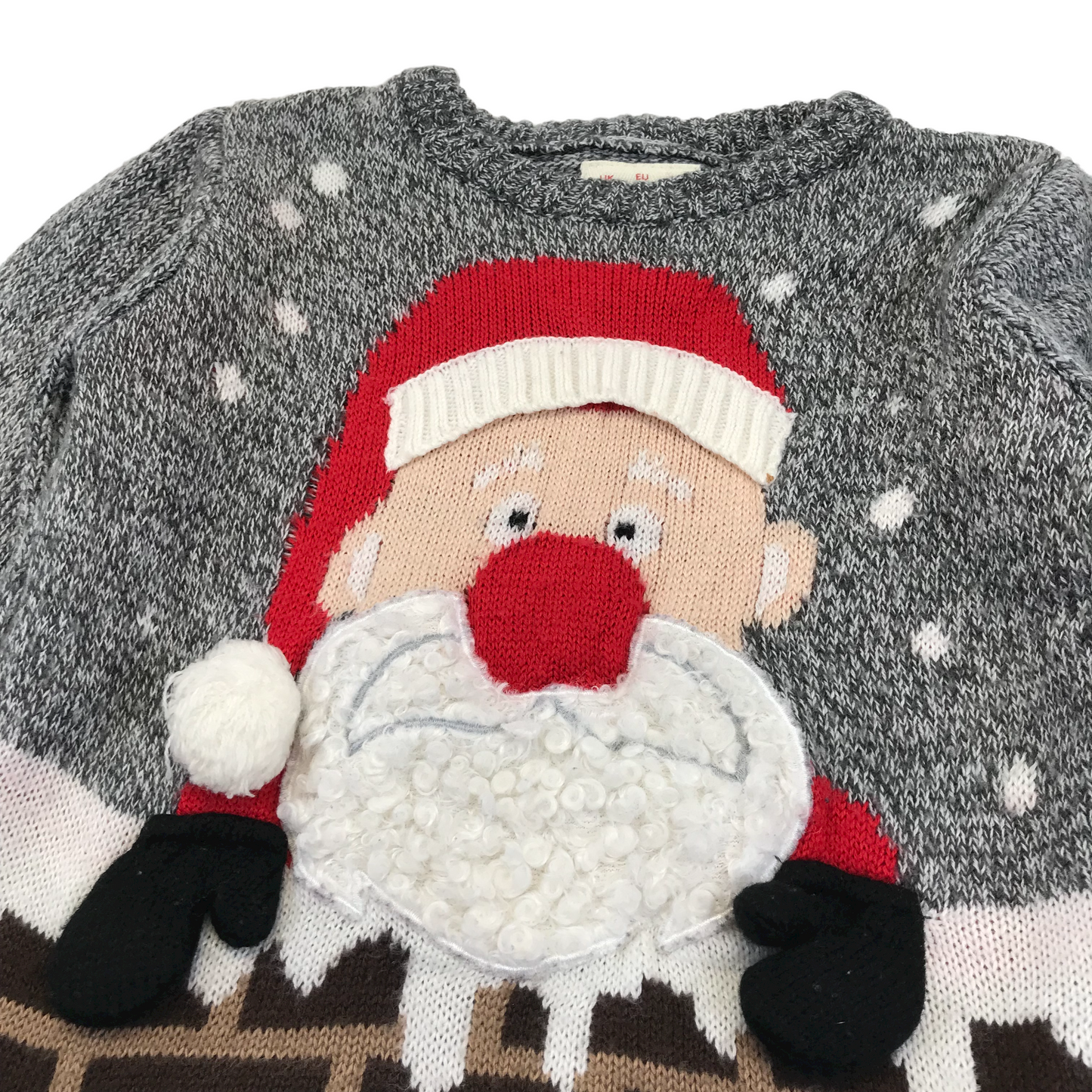 F&F Grey Santa Christmas Jumper Age 4