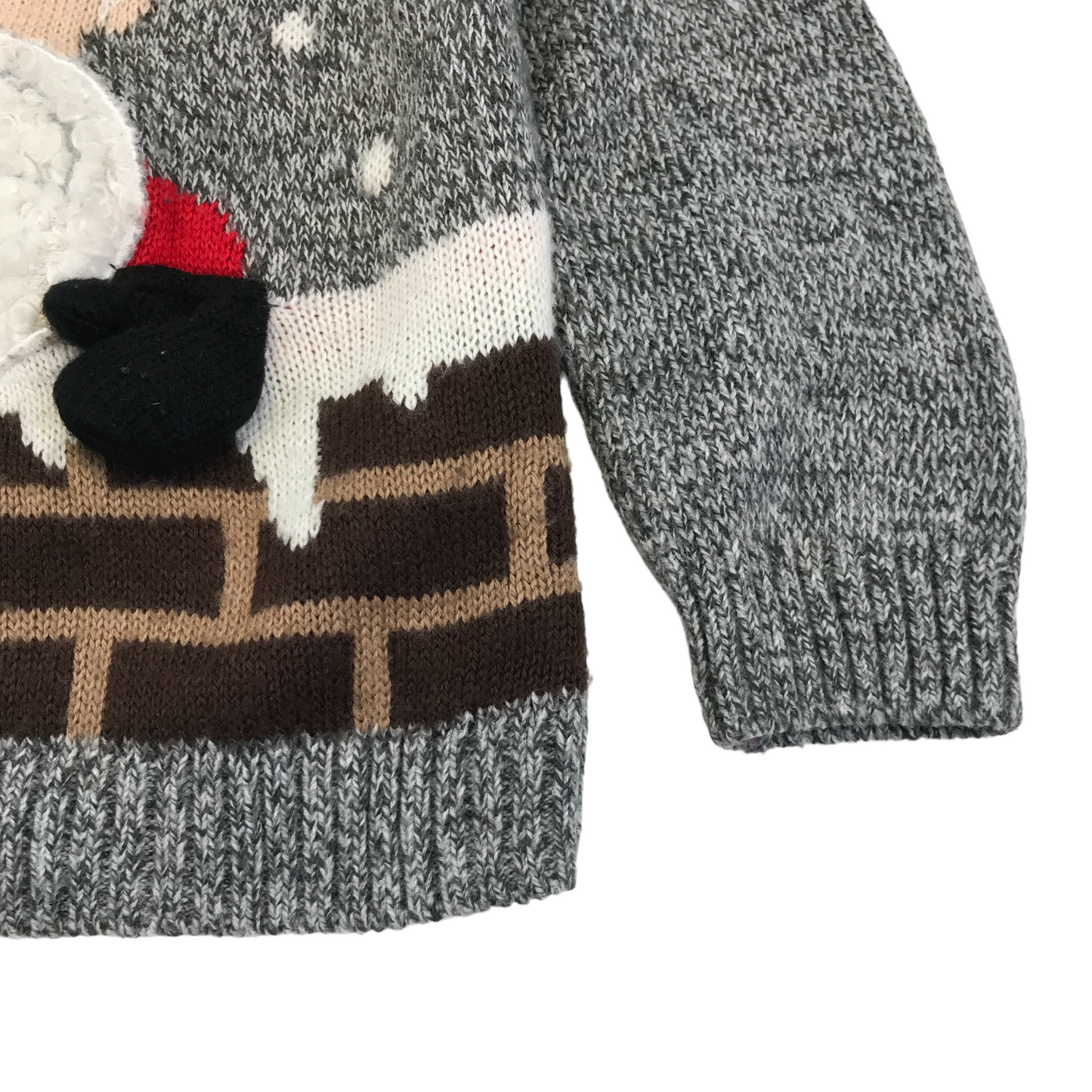 F&F Grey Santa Christmas Jumper Age 4
