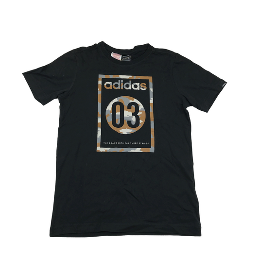Adidas Black Print T-shirt Age 11