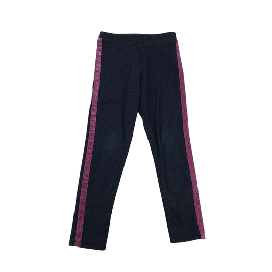 George Blue Pink Glitter Side Stripes Leggings Age 5