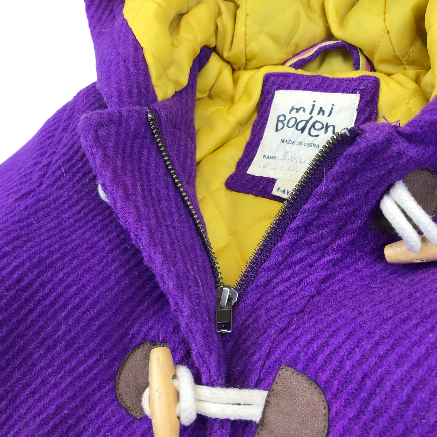 Boden Purple Wool Mix Coat Age 5