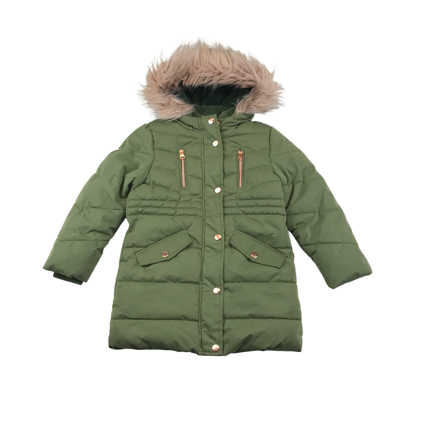 George Khaki Green Warm Lined Parka Jacket Age 5