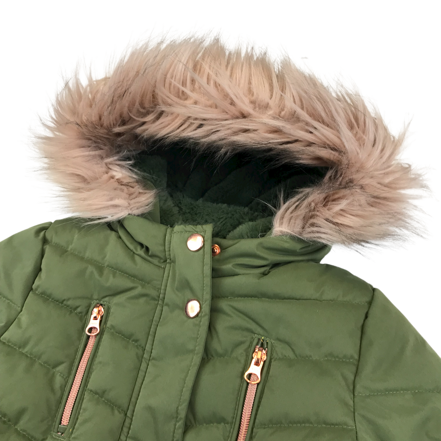 George Khaki Green Warm Lined Parka Jacket Age 5