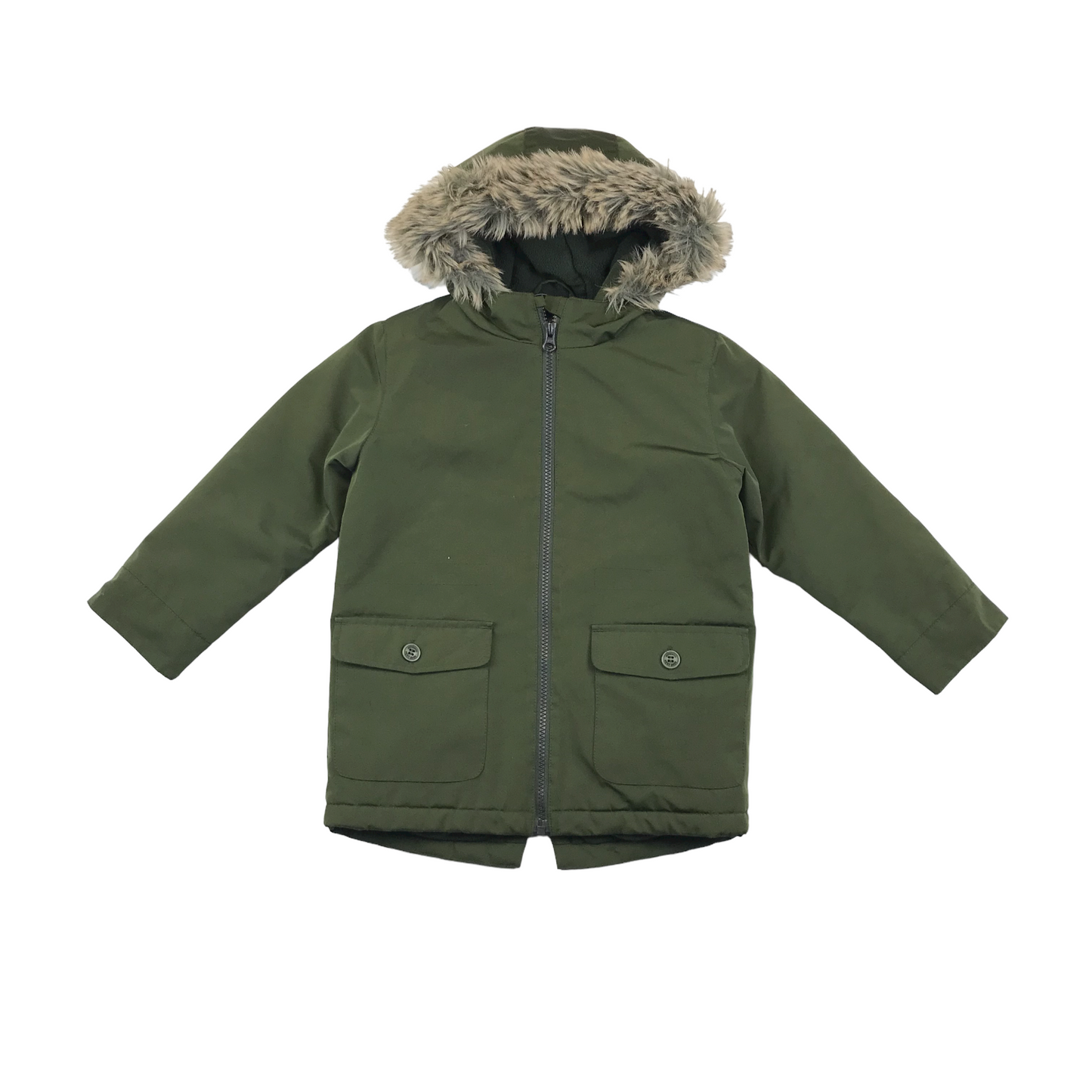 Next Khaki Green Warm Lined Jacket Age 4