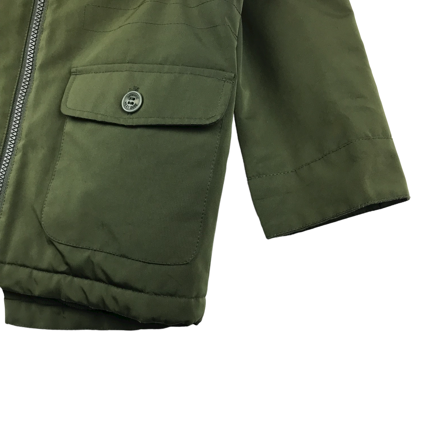 Next Khaki Green Warm Lined Jacket Age 4