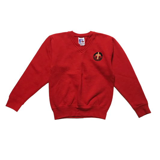 St. Saviours Primary Red V-neck Sweatshirt