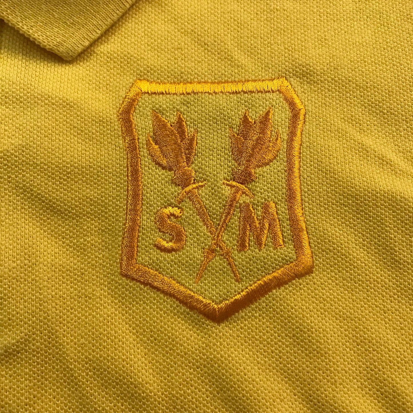St. Martha's Yellow Polo Shirt With Golden Logo