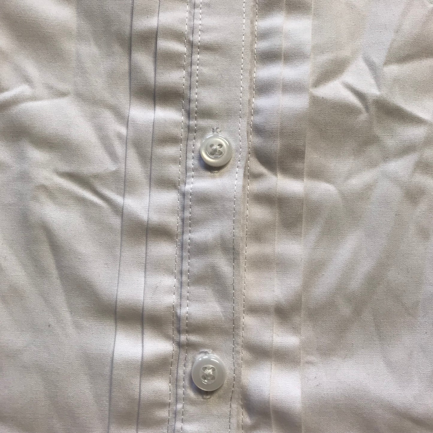 M&S White School Shirt Short Puff Sleeve Pleated Detailing