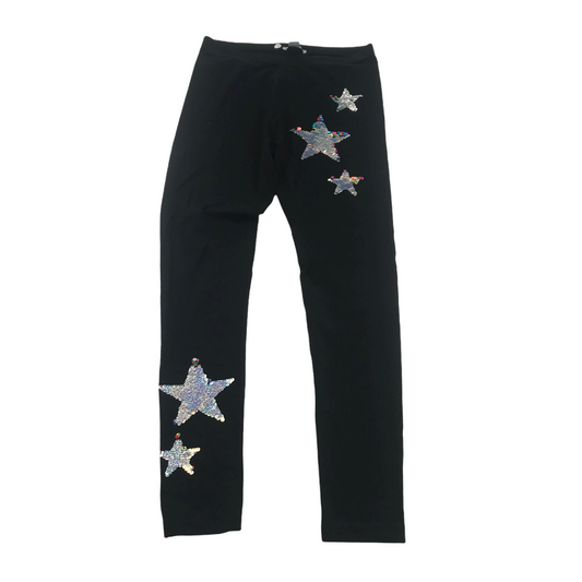 Primark Black Sequin Starry Leggings Age 12