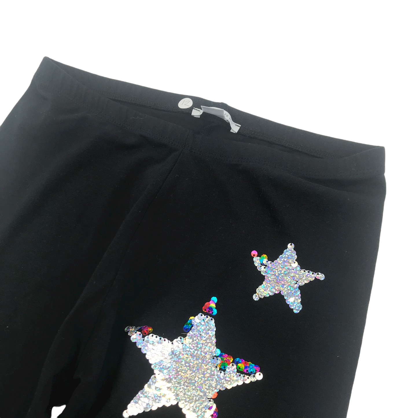 Primark Black Sequin Starry Leggings Age 12