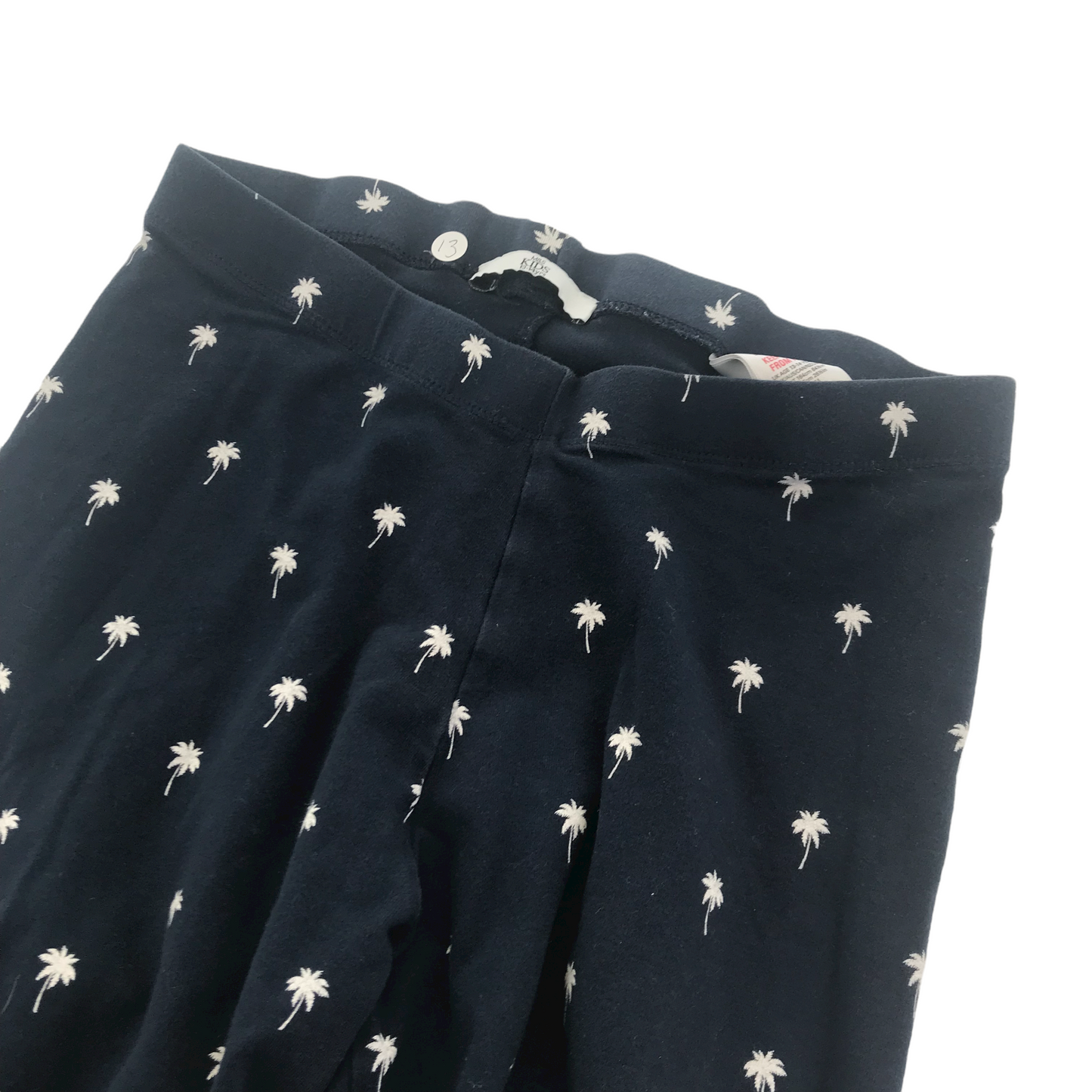 M&S Navy Palm Tree Leggings Age 13