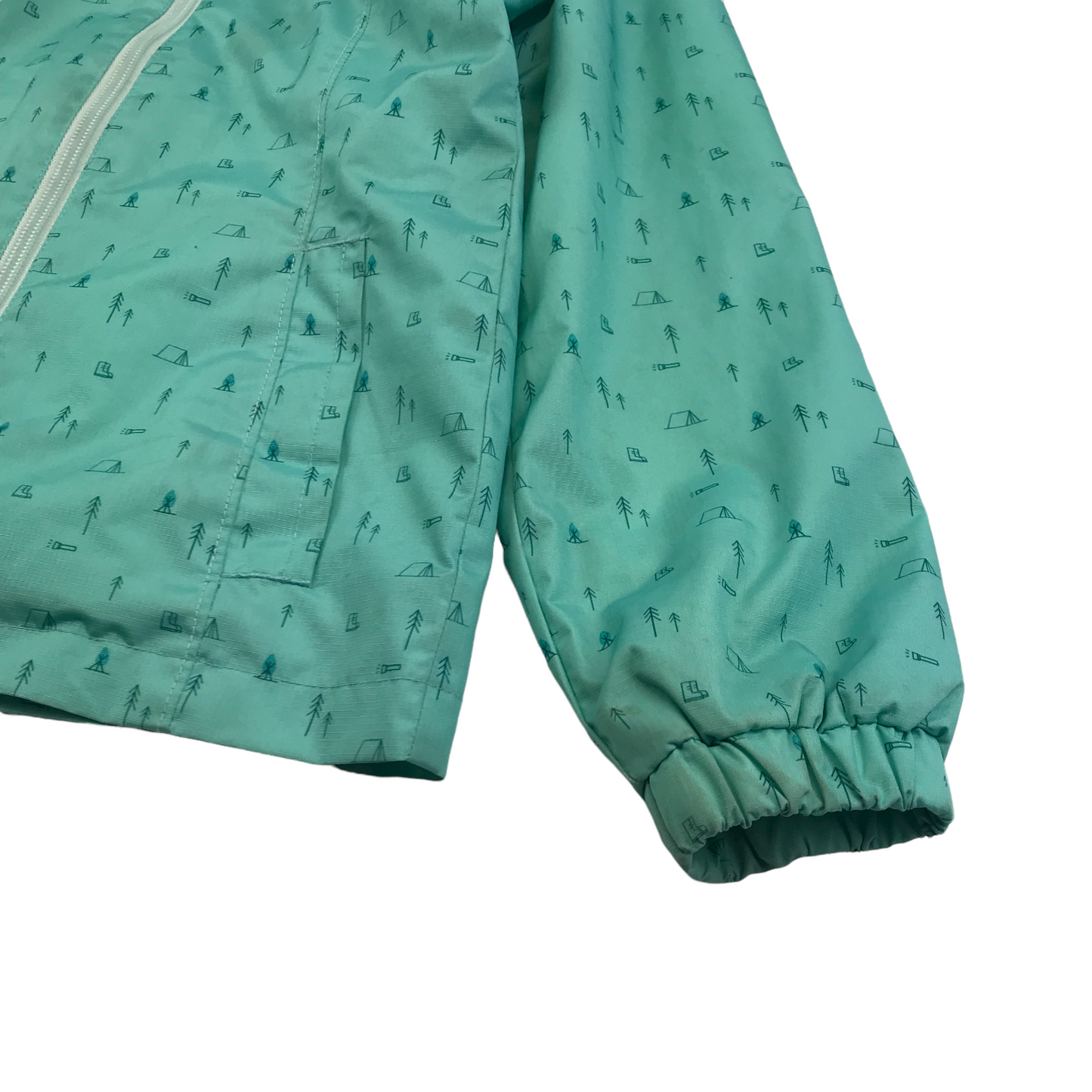 Decathlon Light Blue Camping Theme Print Light Jacket Age 5