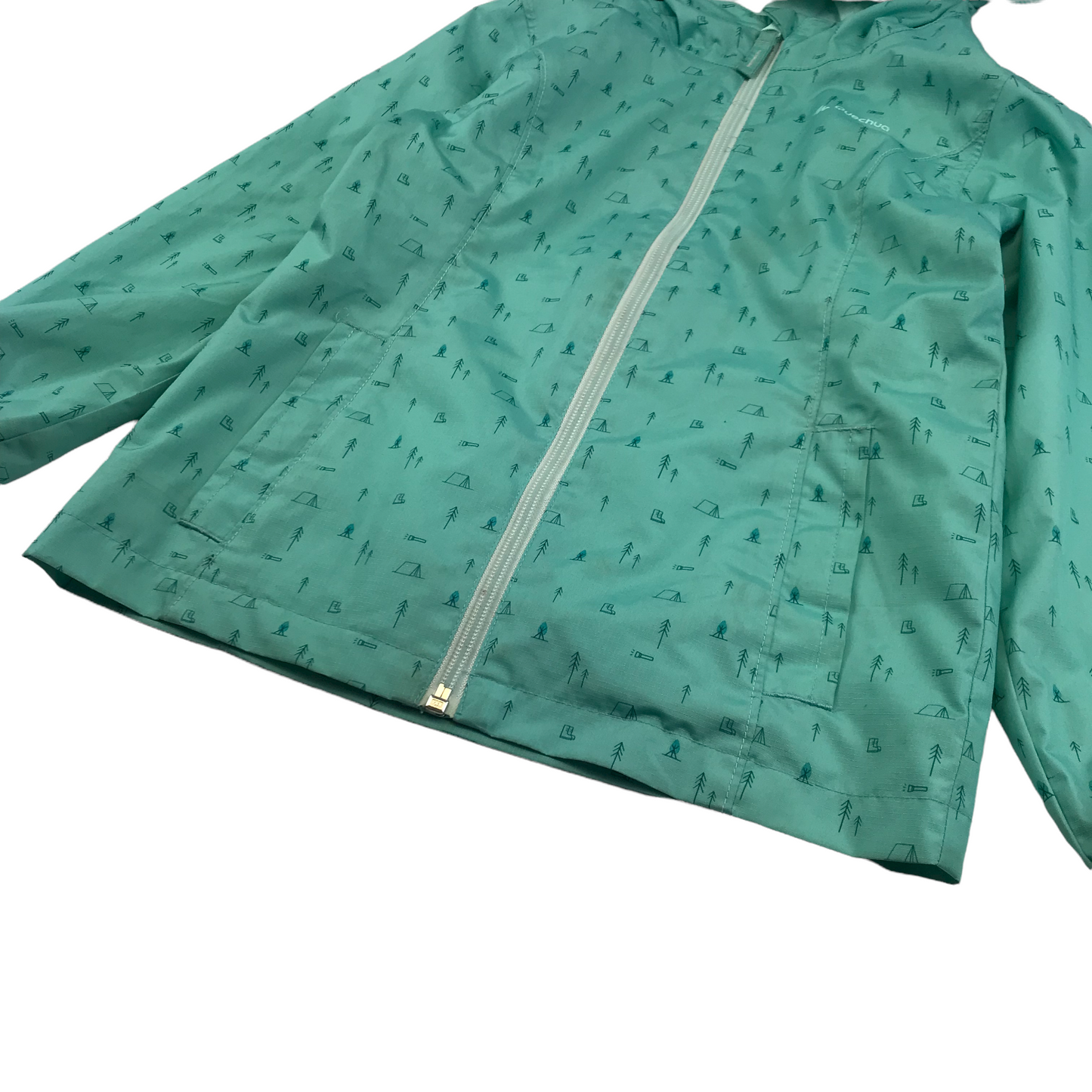 Decathlon Light Blue Camping Theme Print Light Jacket Age 5