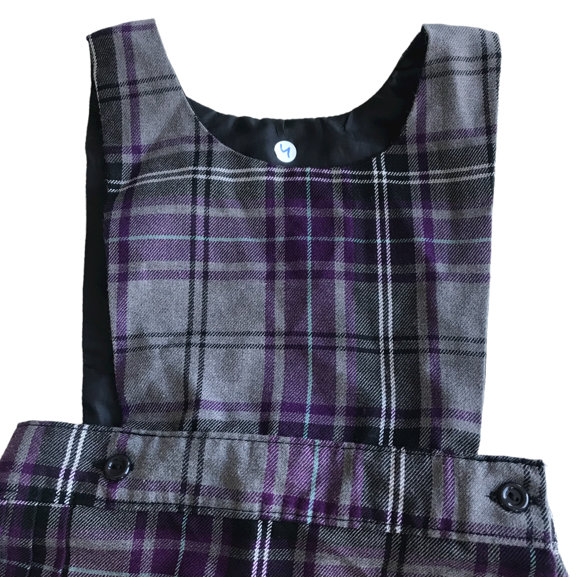 Grey tartan pinafore dress clearance school