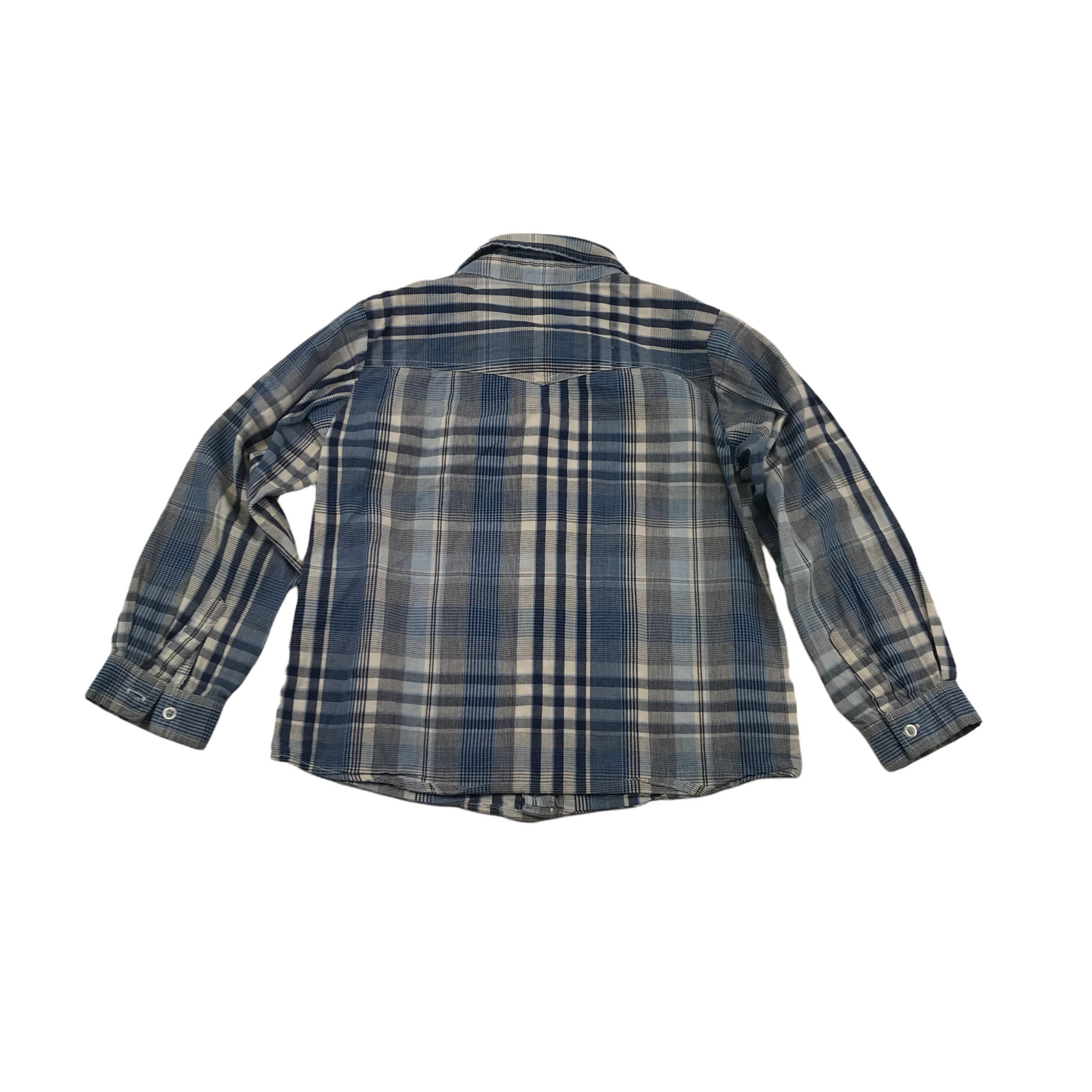 The Little White Company Blue Checked Shirt Age 4