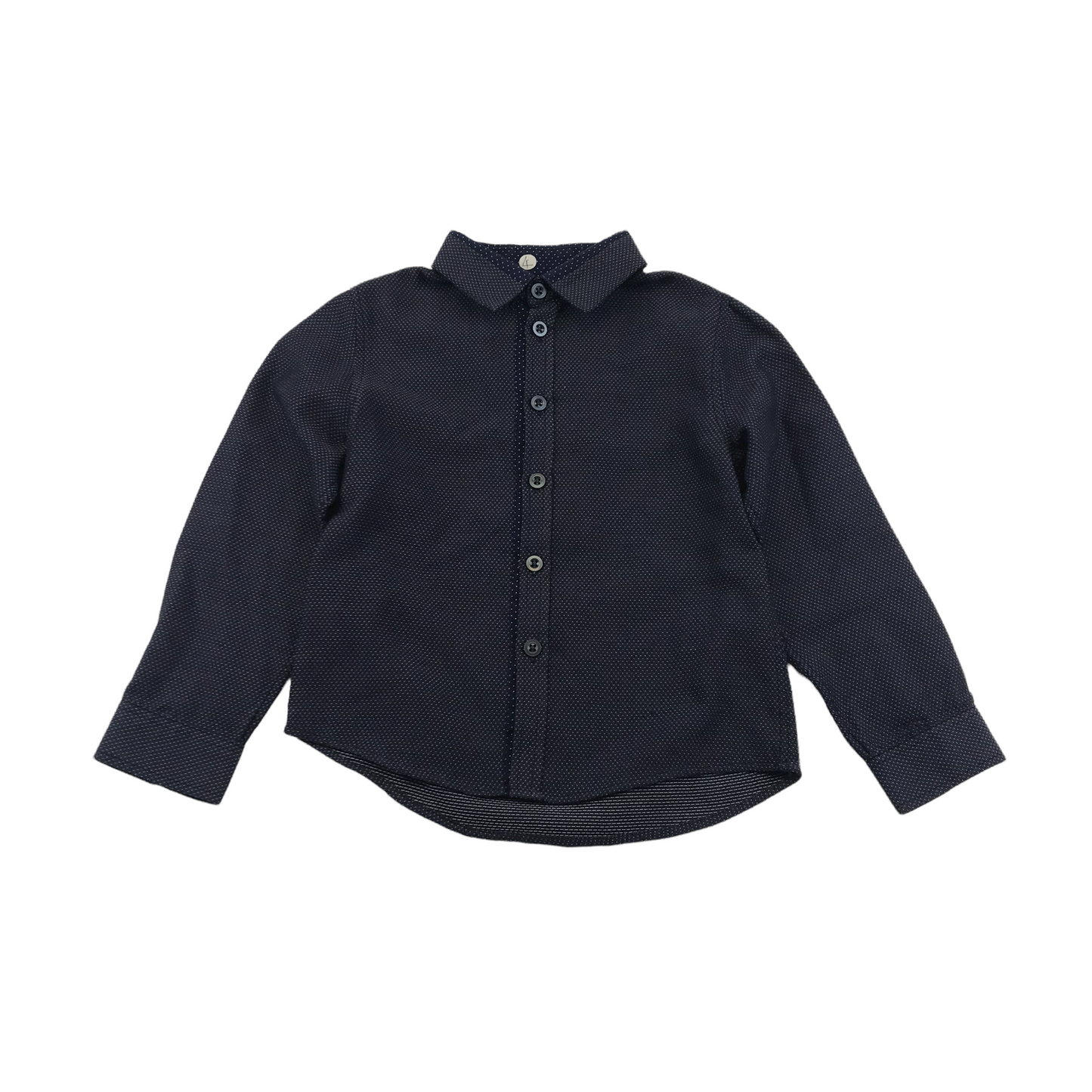 George Navy Blue White Dots and Diamond Shape Pattern Shirt Age 4