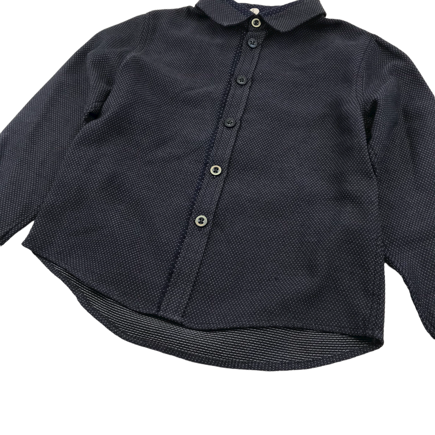 George Navy Blue White Dots and Diamond Shape Pattern Shirt Age 4
