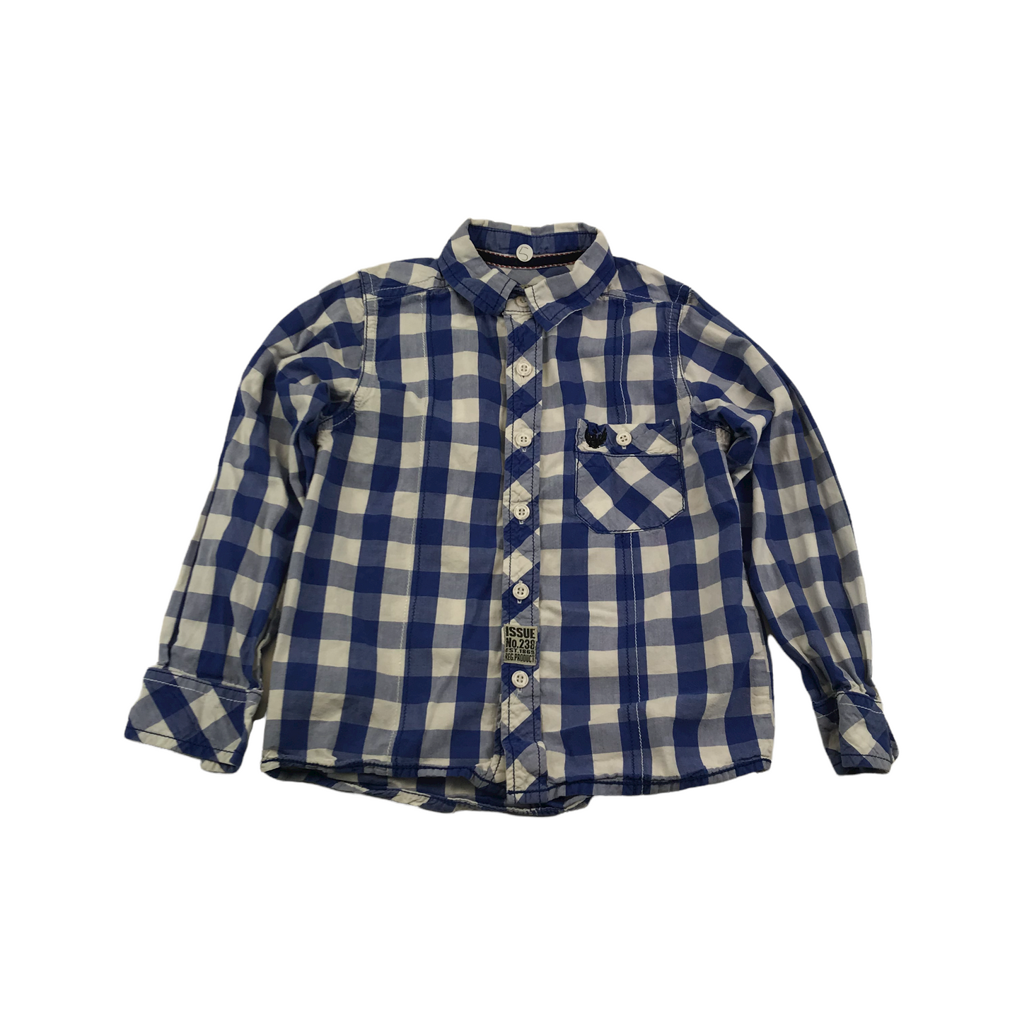 Tu Blue and White Checked Shirt Age 5