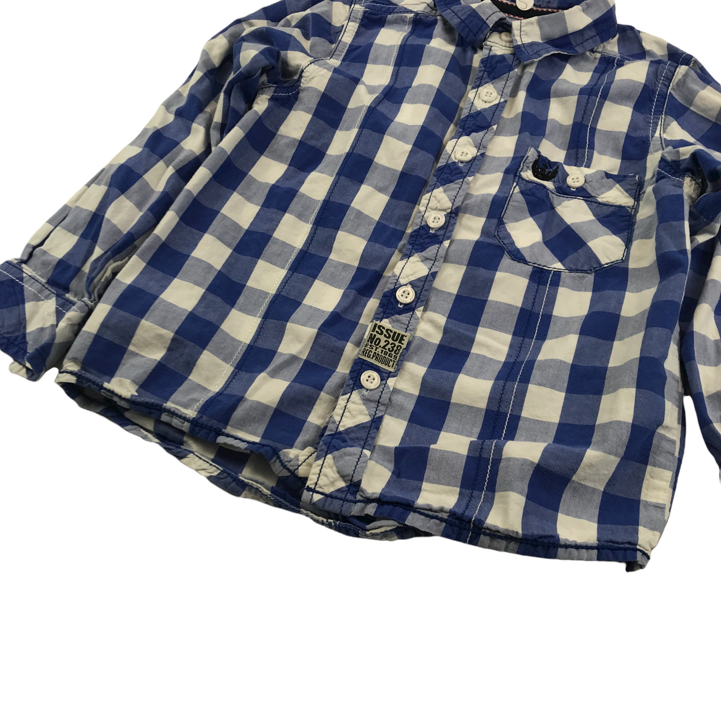 Tu Blue and White Checked Shirt Age 5