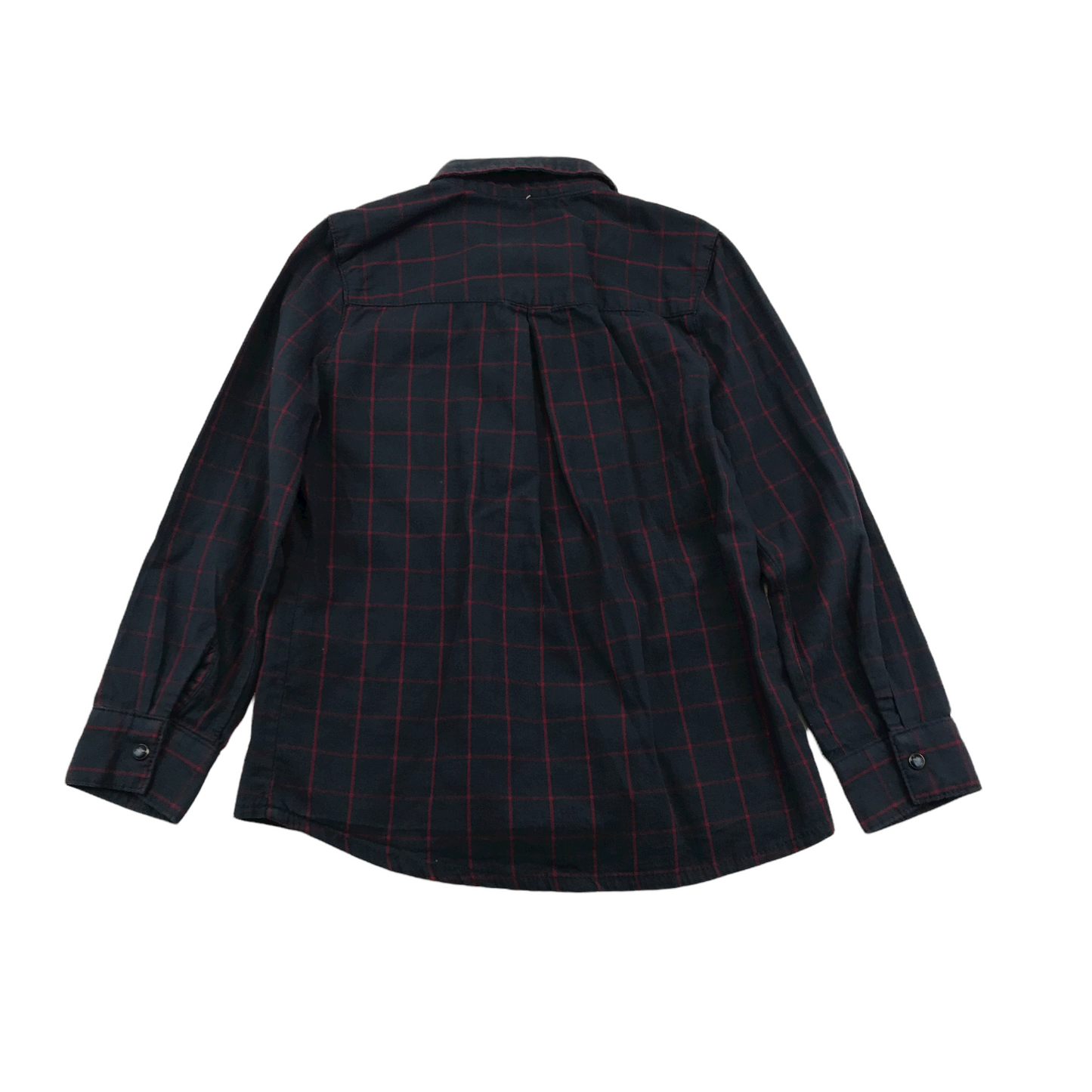 La Redoute Dark Navy and Red Checked Shirt Age 5