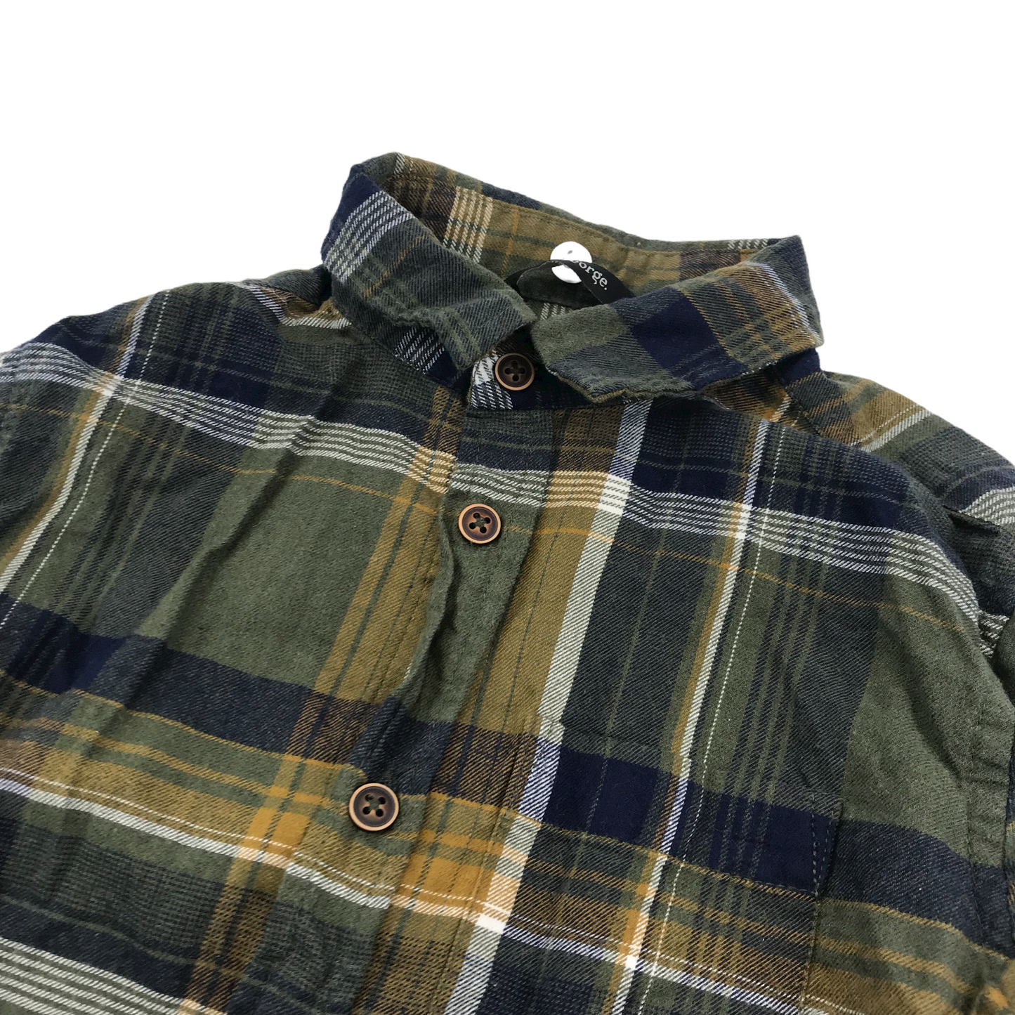 George Green and Navy Checked Shirt Age 6