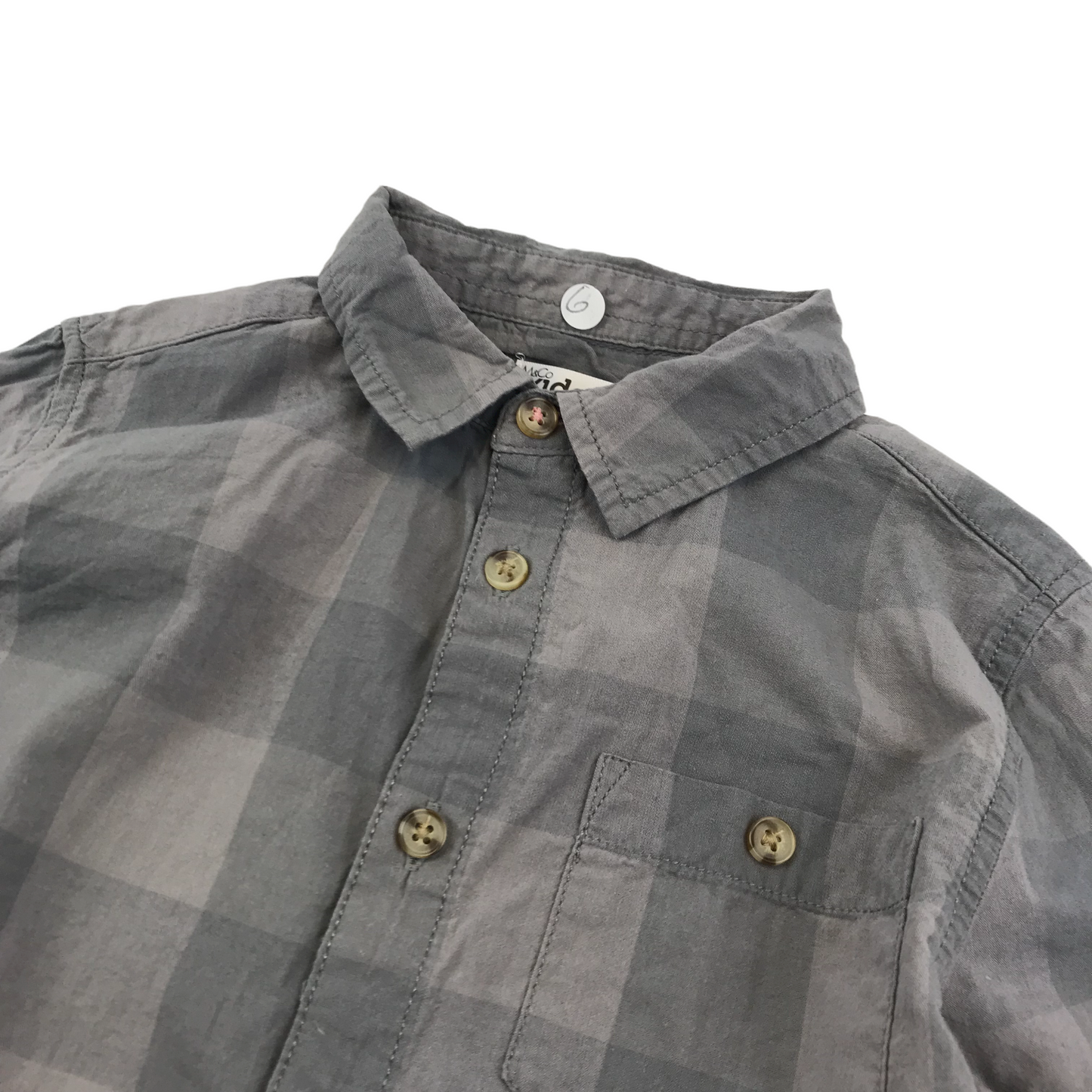 M&Co Grey Checked Shirt Age 6