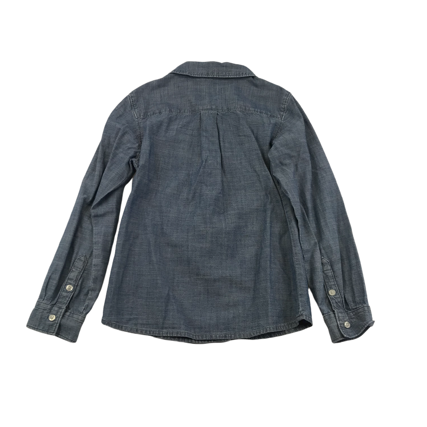 Land's End Blue Denim-style Round Collar Shirt Age 7