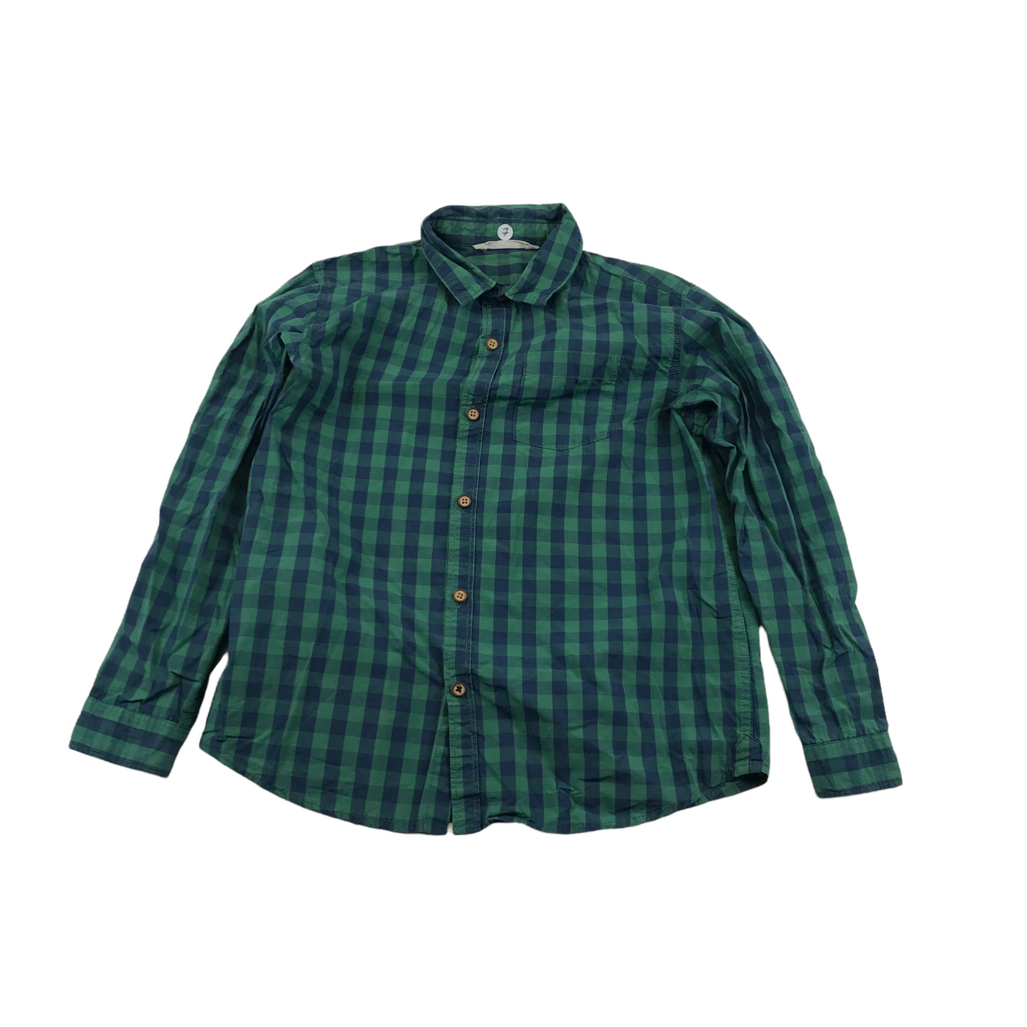 Mango Green and Navy Checked Shirt Age 7