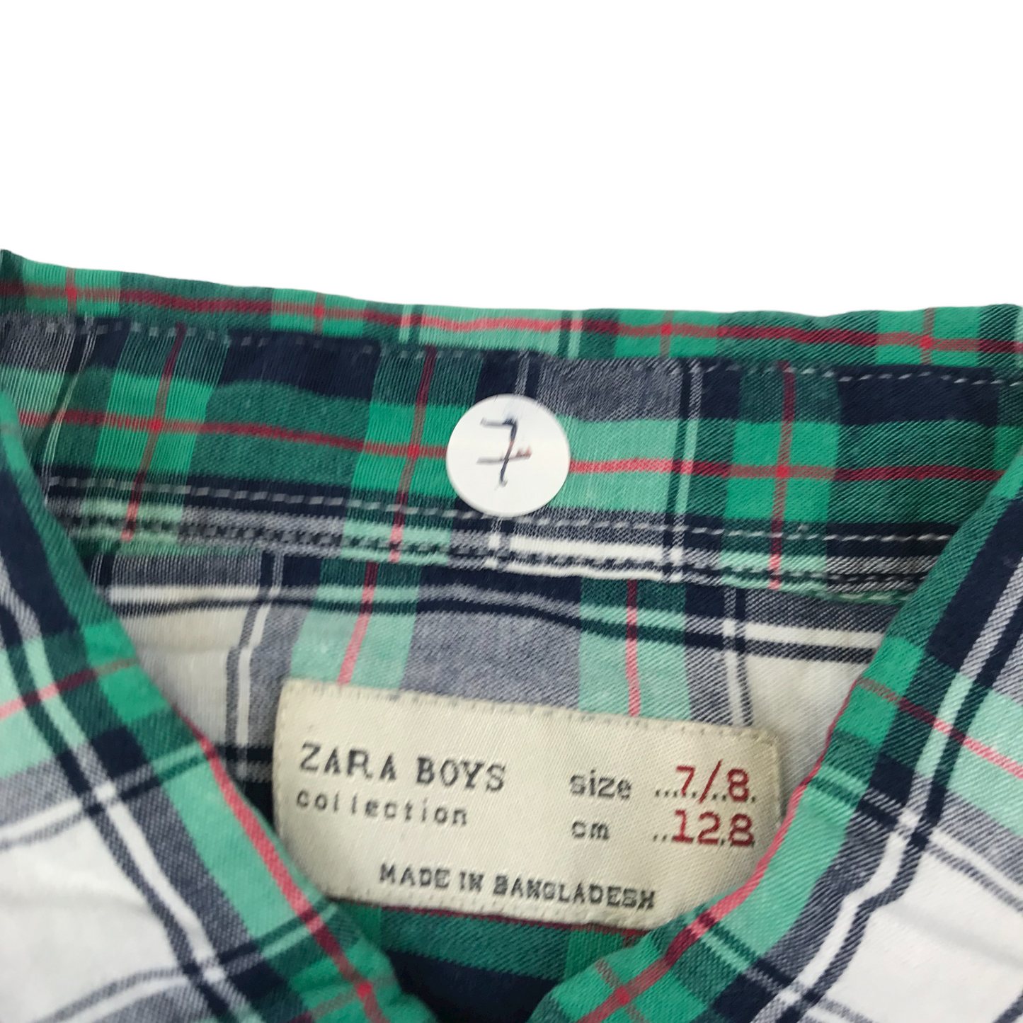 Zara Green Checked Shirt Age 7