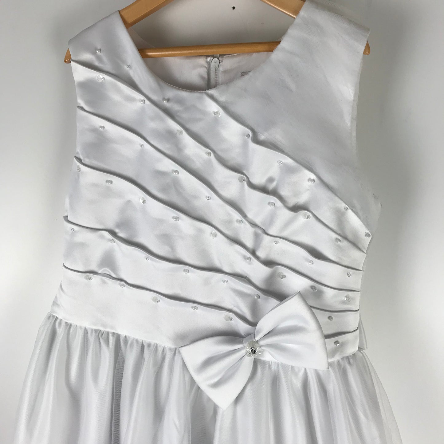 Sevva White Gems and Tulle Formal Dress Age 10