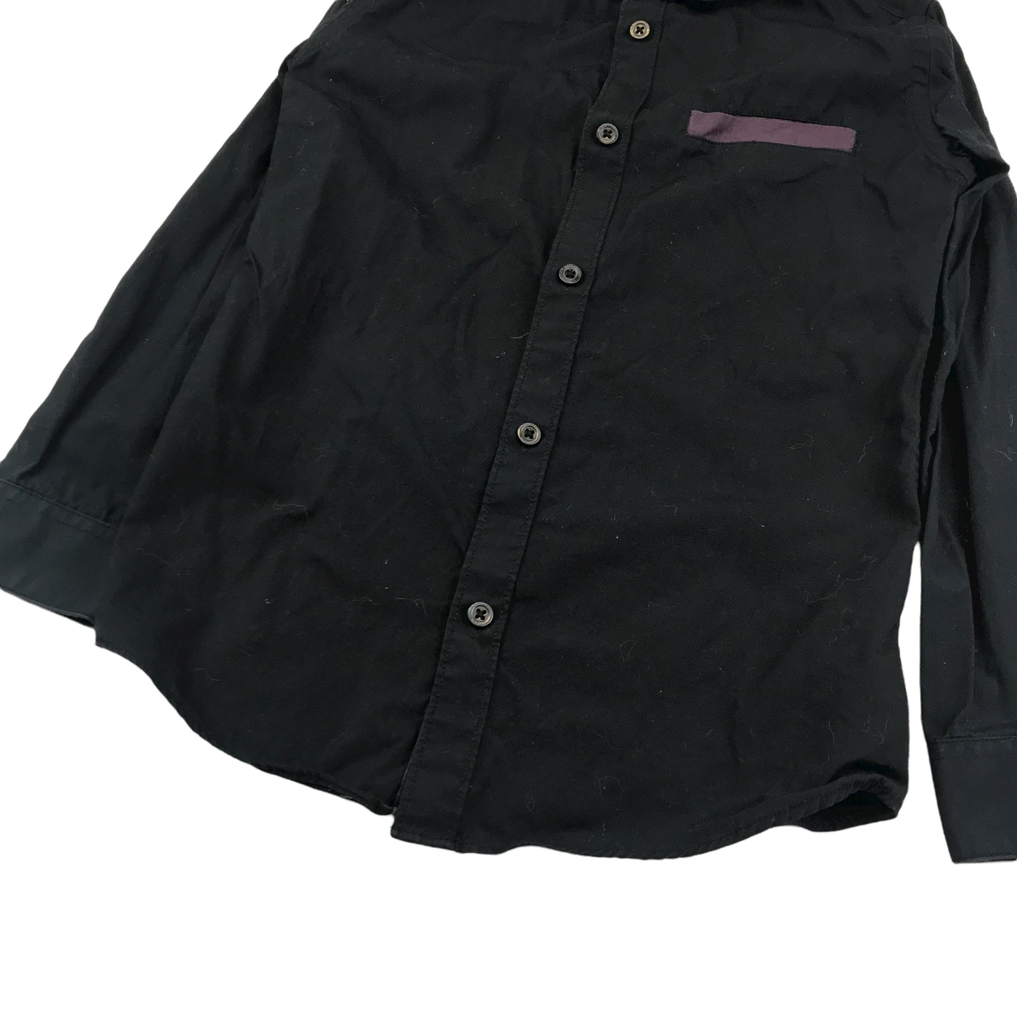 BHS Black Round Collar Shirt Age 8