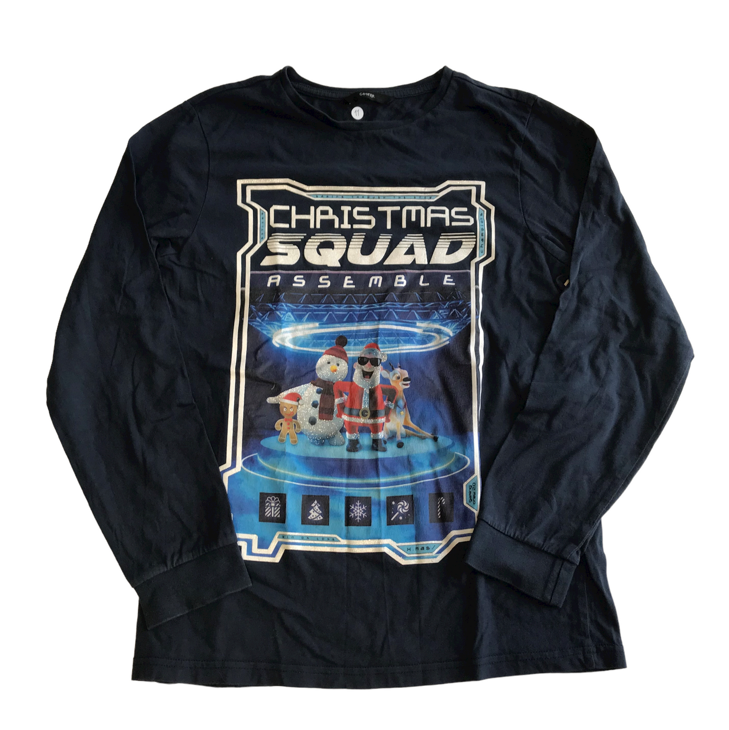 George Navy Christmas Squad T-shirt Age 11