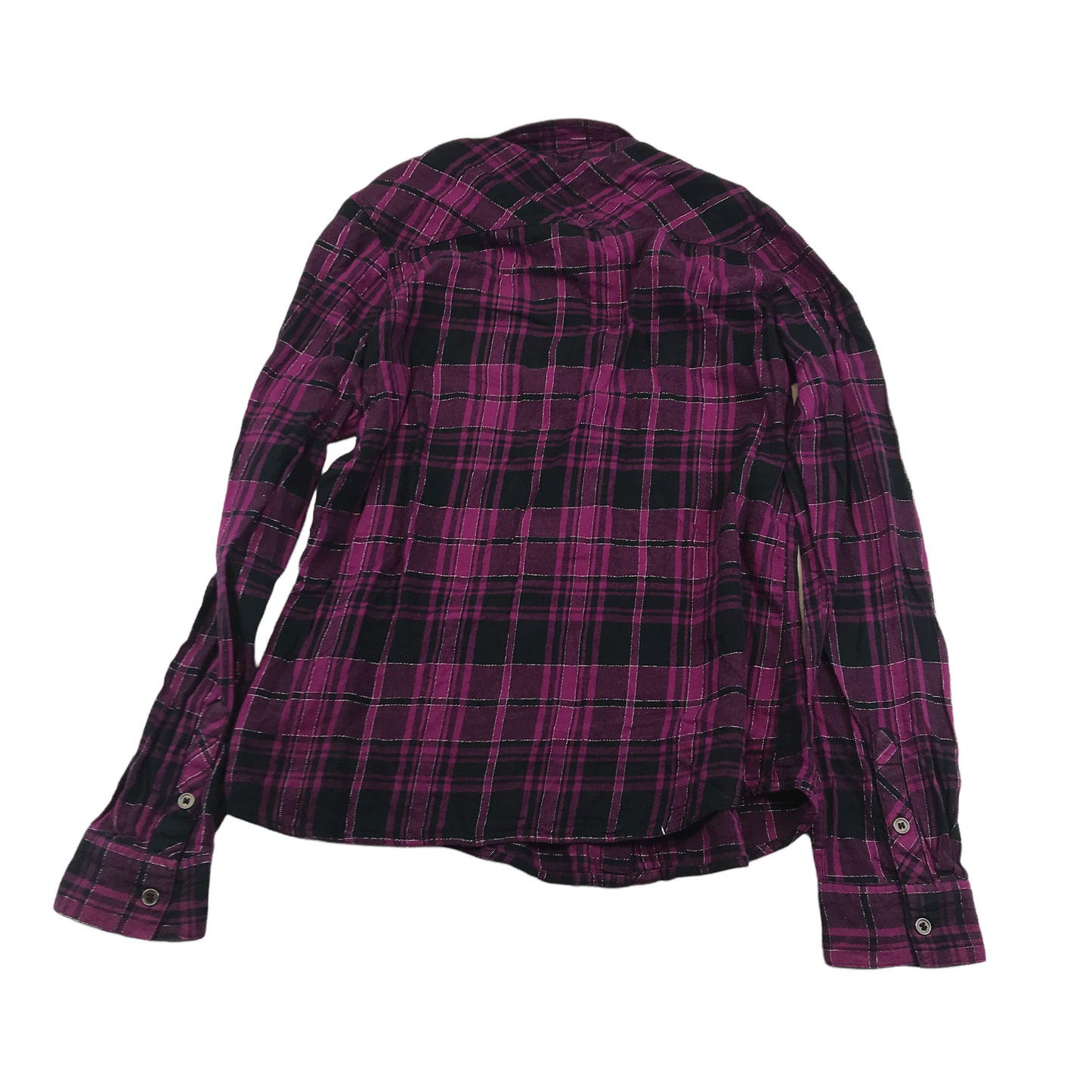 H&M Purple and Black Sparkly Checked Shirt Age 14